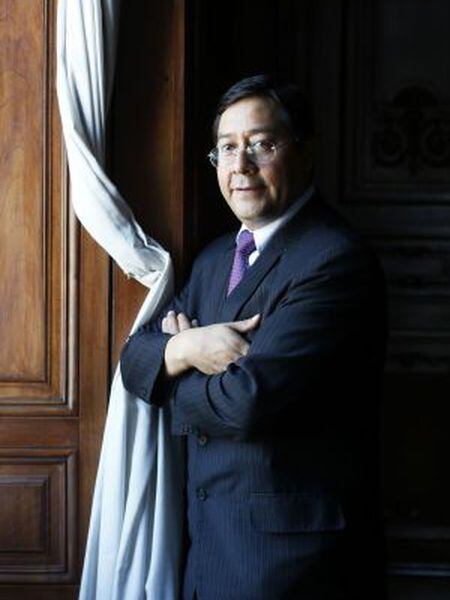 Luis Arce, antes da entrevista.