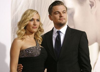 Winslet e DiCaprio, na apresentação de Foi Apenas um Sonho em 2008.