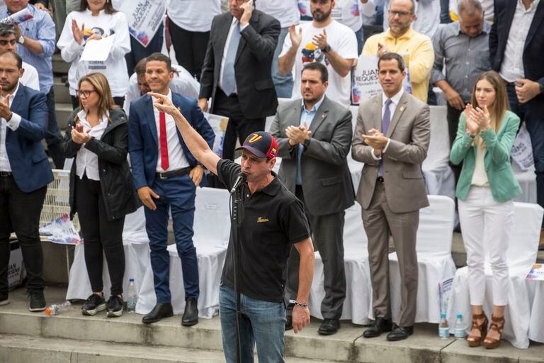 Henrique Capriles, durante um ato em Caracas, em agosto de 2019.