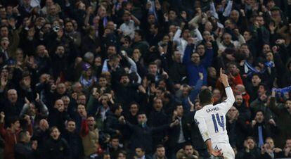O brasileiro Casemiro fez o terceiro e último gol do Real Madrid.