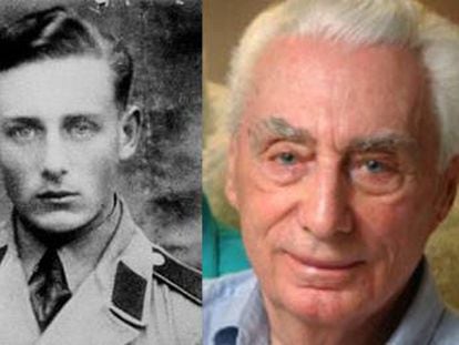 Duas imagens de Helmut Oberlander que pertencem ao Centro para Israel e Assuntos Judaicos: com uniforme militar, durante a Segunda Guerra Mundial; e na velhice.