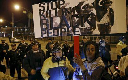 Protesto recente em Baltimore contra a violência policial.