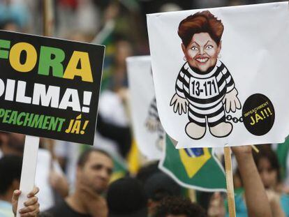 Protesto contra Rousseff em S&atilde;o Paulo no dia 20.