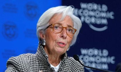 Diretora-gerente do FMI, Christine Lagarde, em Davos.  