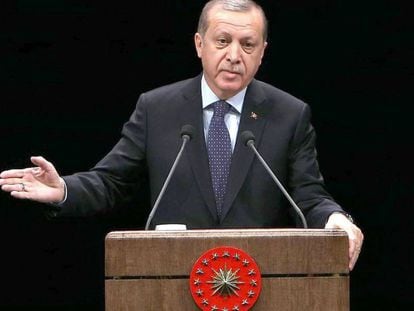 O presidente de Turquia, Recep Tayyip Erdogan, em 24 de novembro.