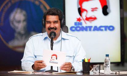 Nicolás Maduro durante o programa de rádio governamental.