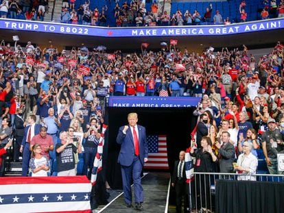 Donald Trump no comício em Tulsa, Oklahoma no último sábado.