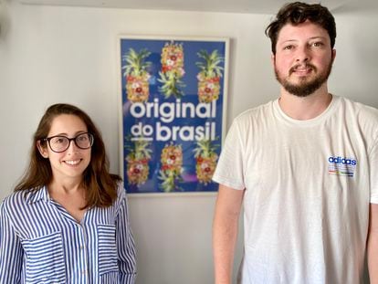 Yasmin Narcizo e o marido, André Vieira, ambos imigrantes brasileiros, na quinta-feira em Lisboa.
