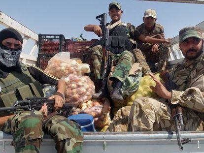 Fuerzas iraquianos junto à localidade de Amerli.