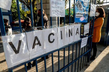 Posto de vacinação contra a covid-19 em São Paulo.