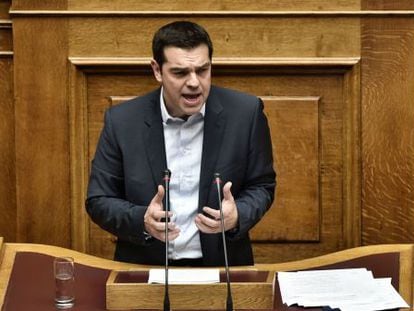 Tsipras, durante a apresentação das medidas.