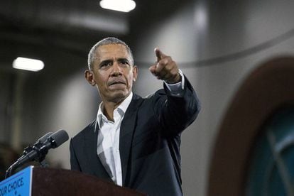 Obama, na sexta-feira, em um comício em Atlanta.