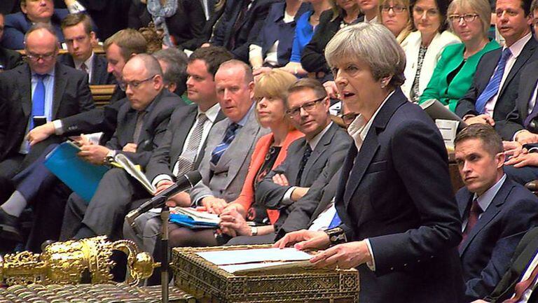 Theresa May, na terça-feira em uma intervenção na Câmara dos Comuns.