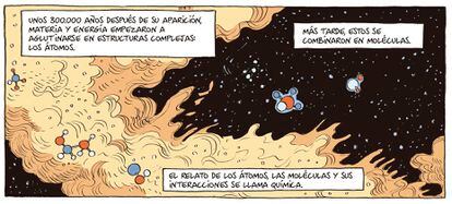 Vinheta da história em quadrinhos ‘Sapiens’, que acaba de ser publicada na Espanha.