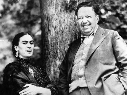 Frida Kahlo e Diego Rivera em 1937.