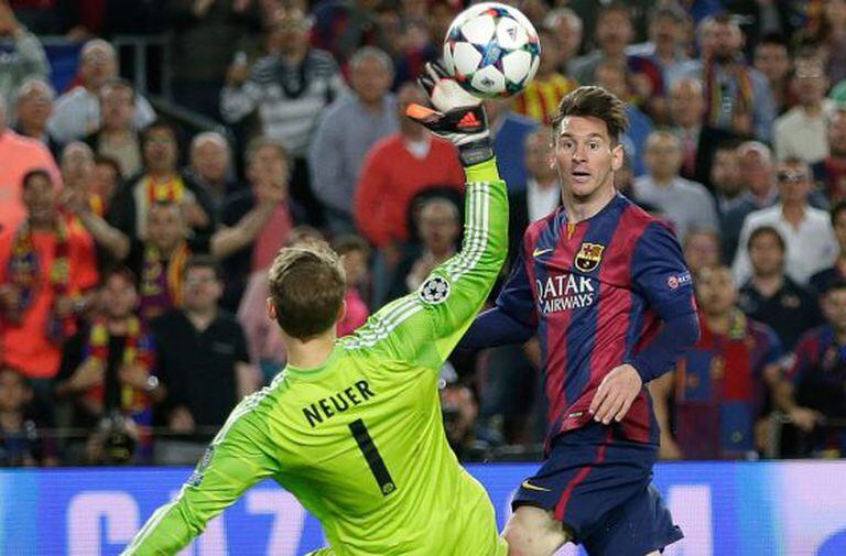 Gol de Messi na primeira partida entre os times.