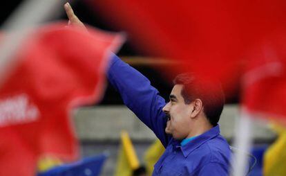O presidente da Venezuela, Nicolás Maduro, em evento com simpatizantes em Caracas.