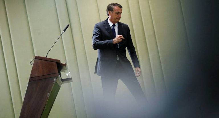 Jair Bolsonaro, durante cerimônia no palácio do Itamaraty, nesta sexta.