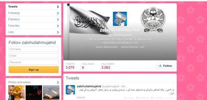 Twitter do "porta-voz oficial do Emirado Islâmico do Afeganistão".