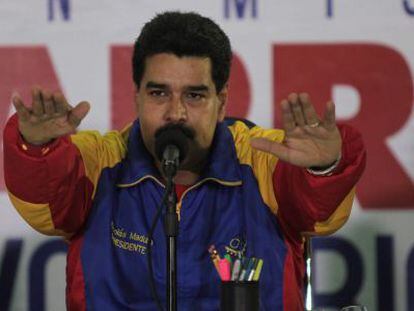 Nicol&aacute;s Maduro, na segunda-feira em Maracay (Venezuela).