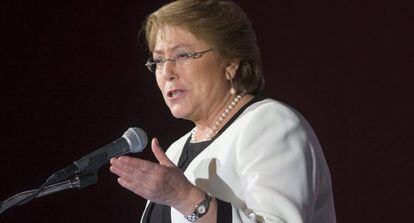 Michelle Bachelet durante um discurso em Washington.