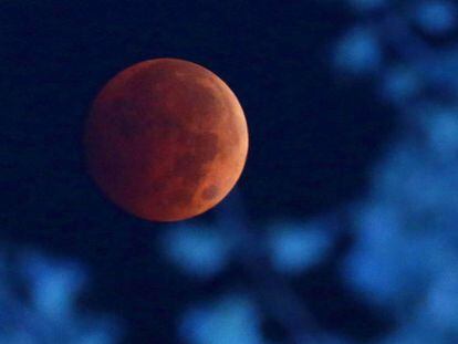 Lua de sangue vista em Wisconsin (EUA), no dia 8 de outubro de 2014.