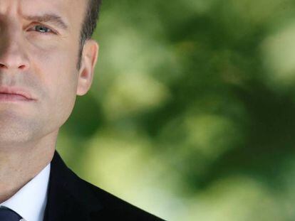 O presidente eleito, Emmanuel Macron, na cerimônia de comemoração da abolição da escravidão.