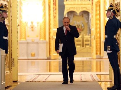 O presidente Putin no Kremlin em 2016.