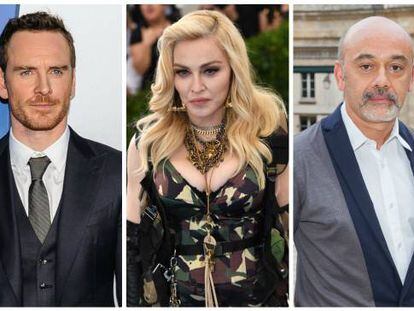 Os atores John Malkovich, Michael Fassbender, a cantora Madonna, e os estilistas Christian Louboutin e Philippe Stark.