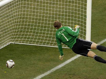 Gol 'fantasma' da Inglaterra contra a Alemanha, na Copa do Mundo de 2010.