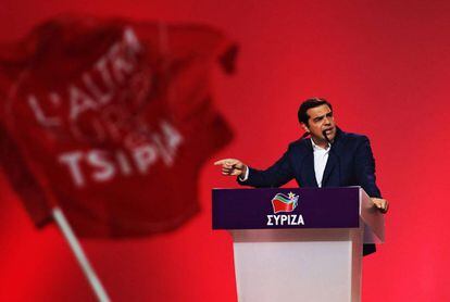 Alexis Tsipras, no congresso de Syriza.