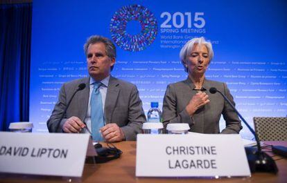 Christine Lagarde junto a David Lipton, em uma imagem de arquivo