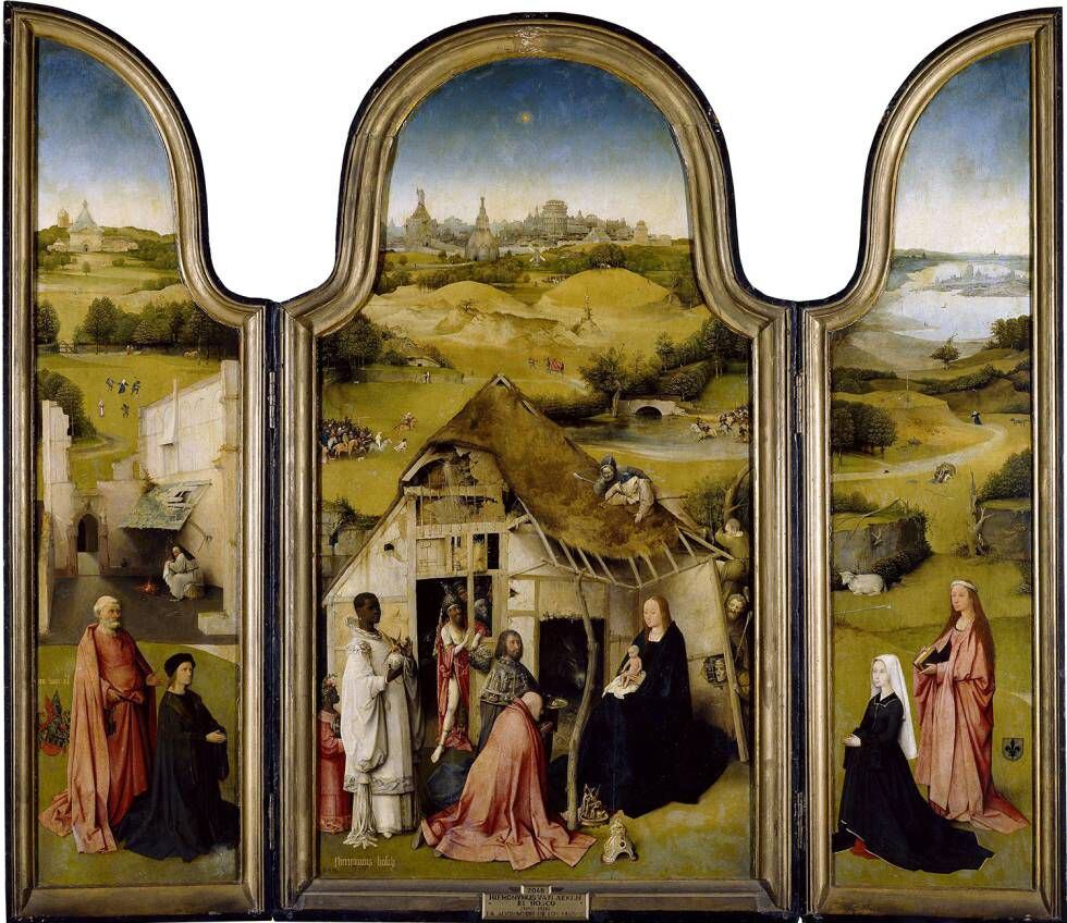 Tríptico de 'A Adoração dos Magos', de Bosch.