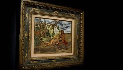 O quadro de Kahlo, 'Dois Nus na Floresta’, na Christie's.