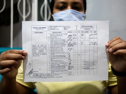 Prontuário de paciente que morreu no Amazonas, onde consta tratamento com proxalutamida.