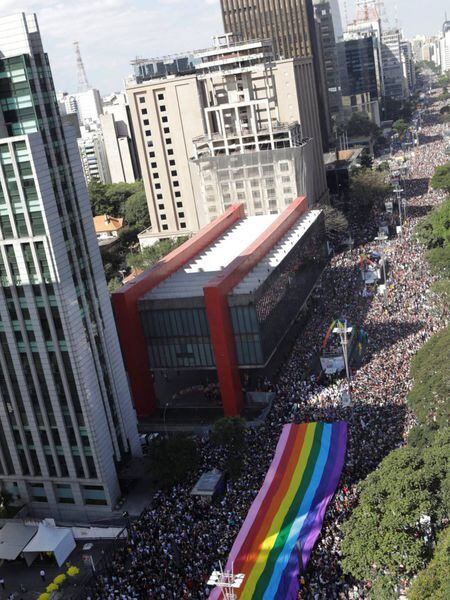 Imagem aérea da av. Paulista em 2017.