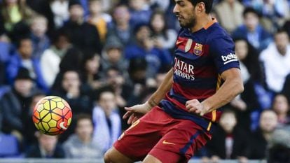 Luis Suárez na partida contra o Espanyol