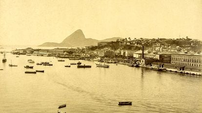 Porto do Rio de Janeiro no fim do século XIX: doenças chegavam do exterior a bordo de navios.