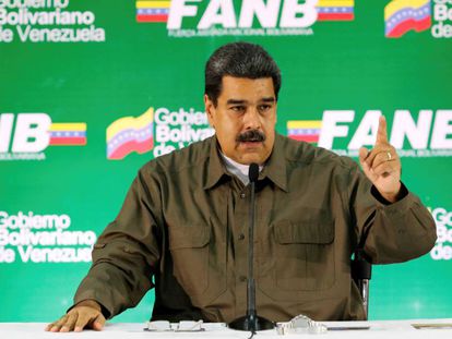 Maduro em um ato militar neste sábado em Caracas.