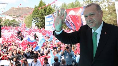 Erdogan na cidade de Bayburt (Turquia), na sexta-feira passada
