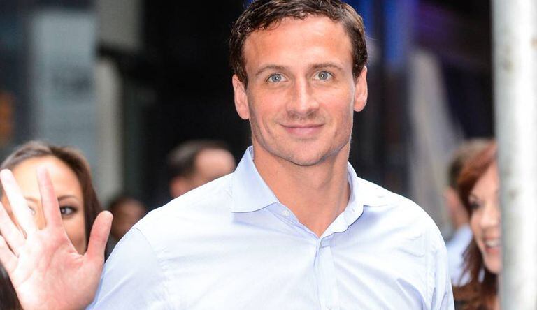 Ryan Lochte, na saída do programa ‘Good Morning America", em Nova York.