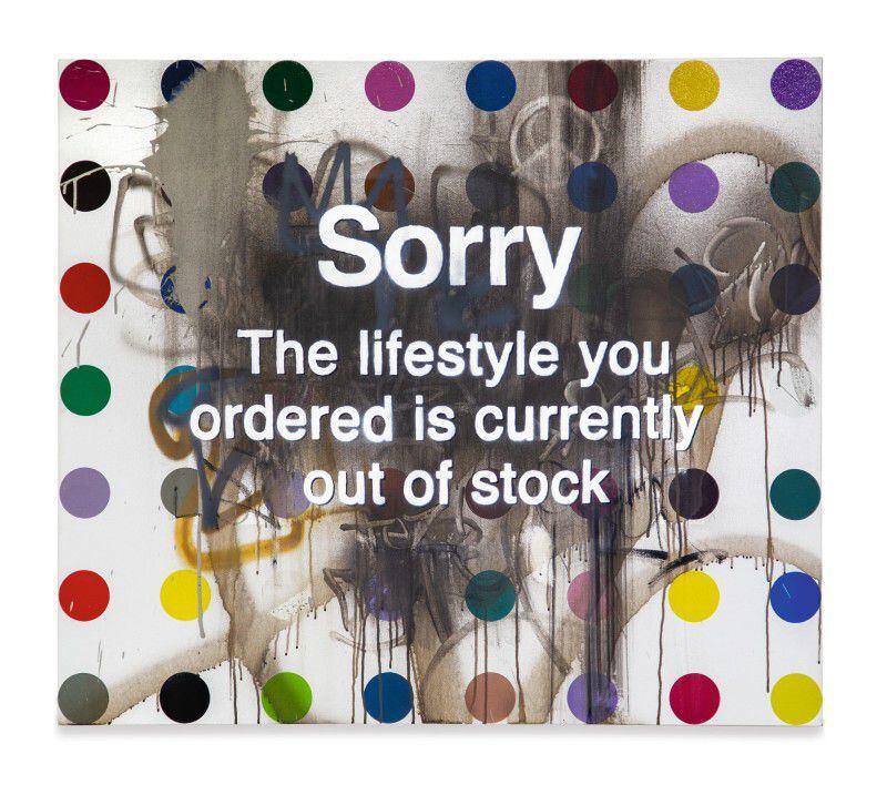 'Sorry The Lifestyle You Ordered Is Currently Out of Stock' de Damien Hirst e Banksy