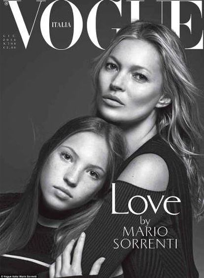 Kate Moss e sua filha posando para a ‘Vogue’ da Itália.