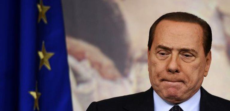 Berlusconi durante uma coletiva de imprensa em Roma.