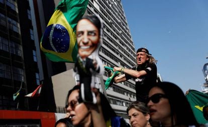 Apoiadores de Bolsonaro na avenida Paulista.