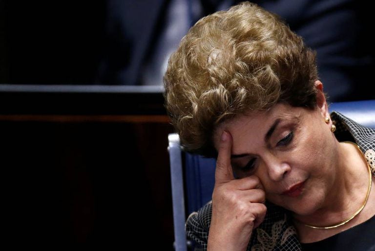 Dilma no dia de seu discurso de defesa.