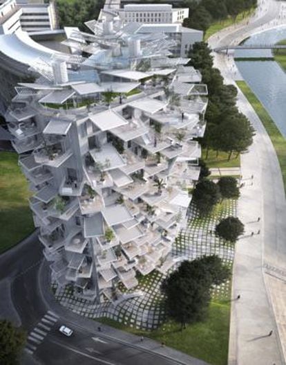 Projeto da torre-árvore em Montpellier do arquiteto japonês Sou Fujimoto.