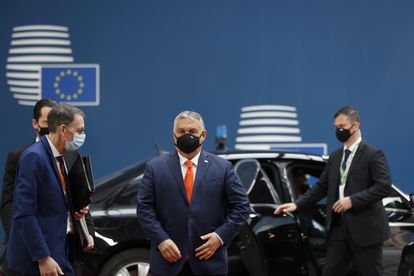 O primeiro-ministro húngaro, Viktor Orbán,em sua chegada ao Conselho Europeu, nesta quinta-feira em Bruxelas.