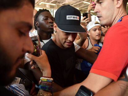 Neymar durante o evento publicitário em Miami.