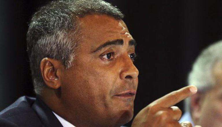 Romário em uma conferência em São Paulo em 2013.